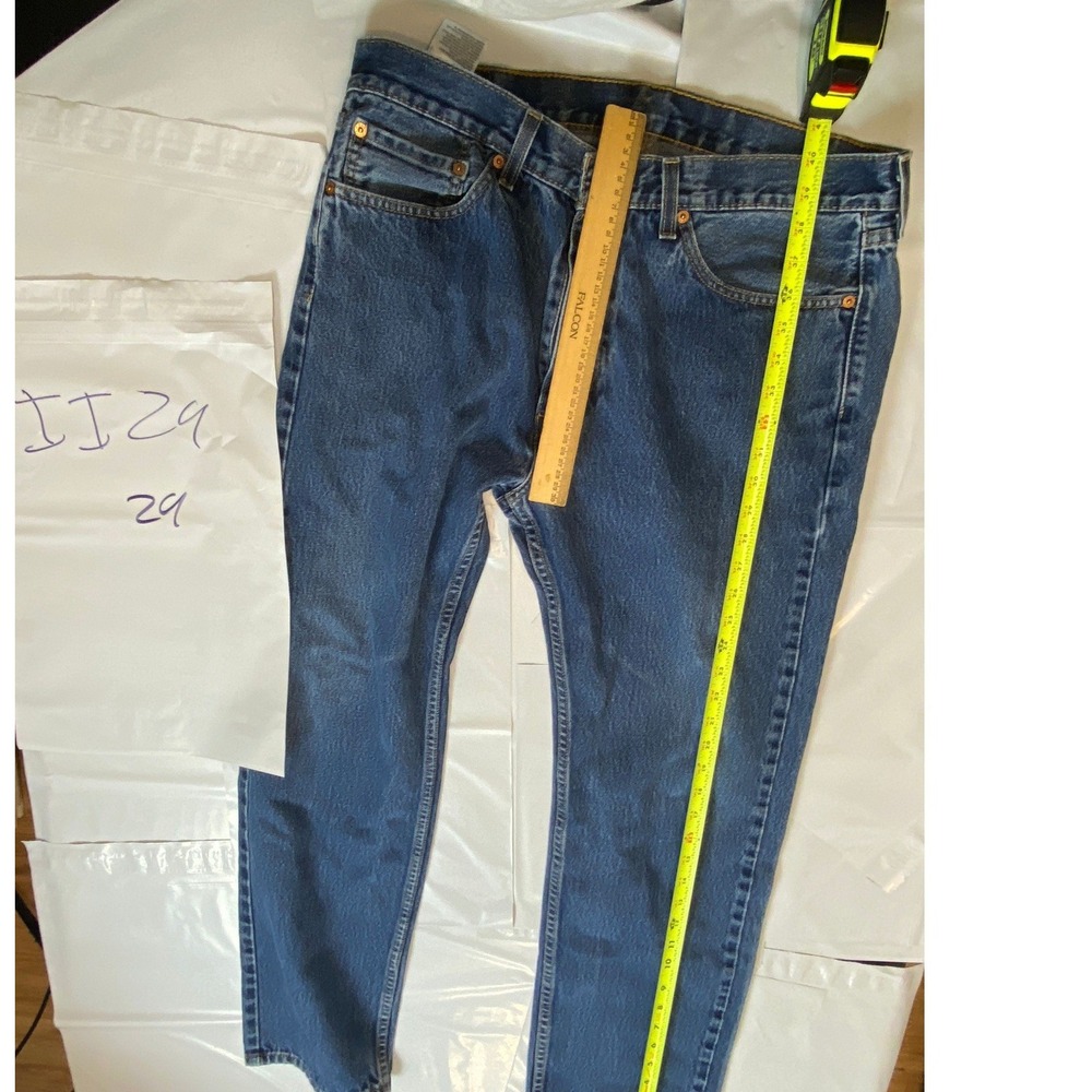 Levi's 505 Jeans W36 L32 Blue Regular Fit Straight Leg Denim Men's